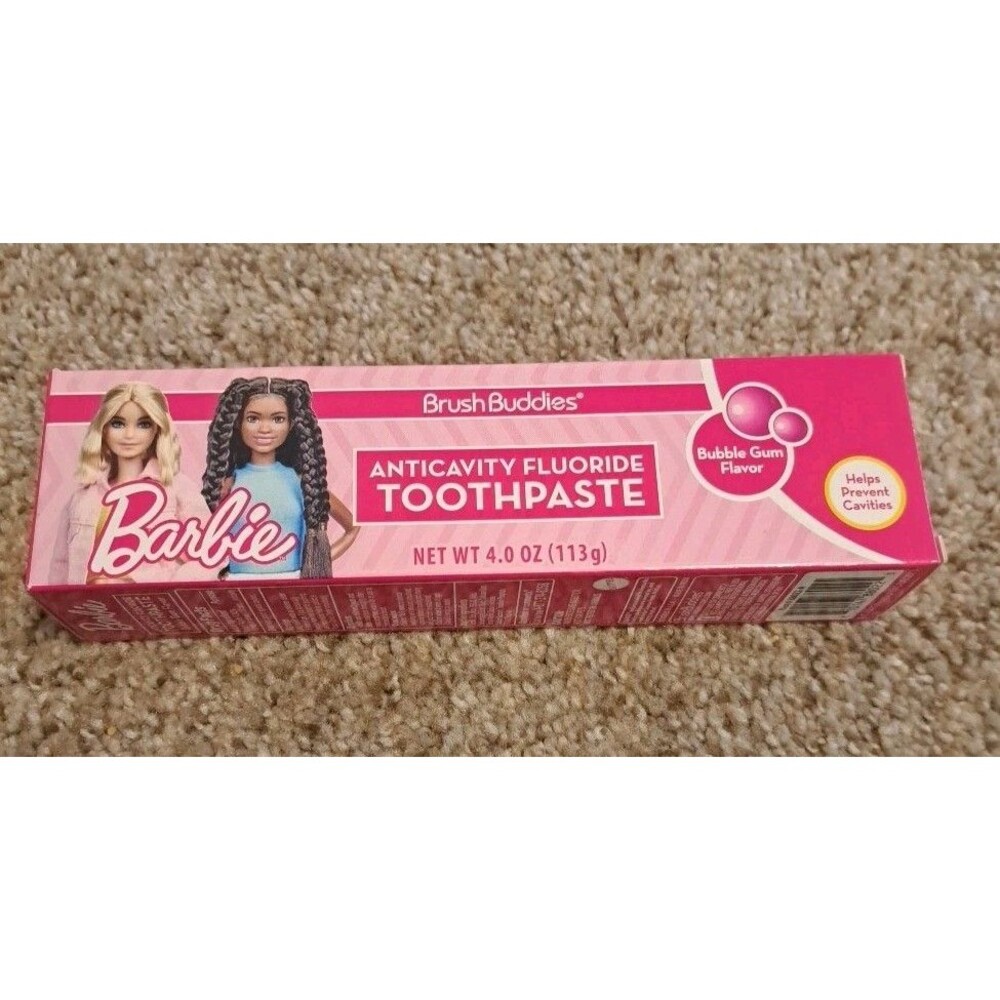 Brush Buddies Barbie AntiCavity Fluoride Toothpaste Bubble Gum Flavor NEW 4.0 Oz
